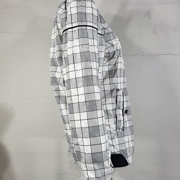 RARE Mark Fairwhale white black plaid full zip lightweight jacket ladies Medium - Picture 6 of 12
